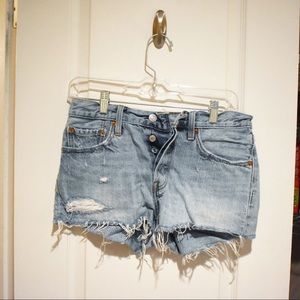 Distressed Levi’s Denim Shorts